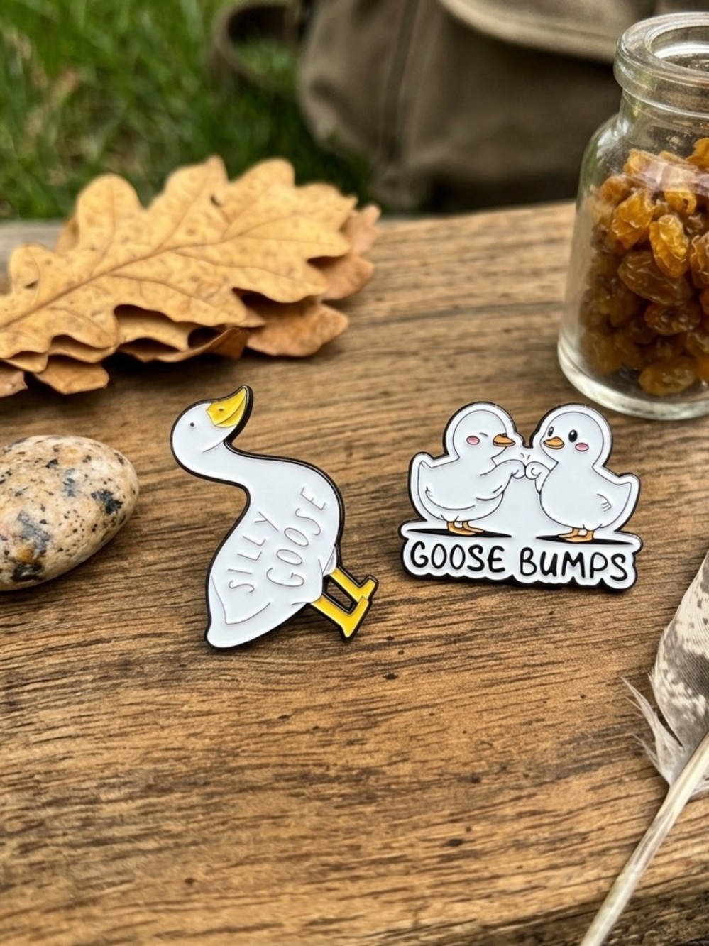 White Goose Enamel Pins - CHOOSE 1